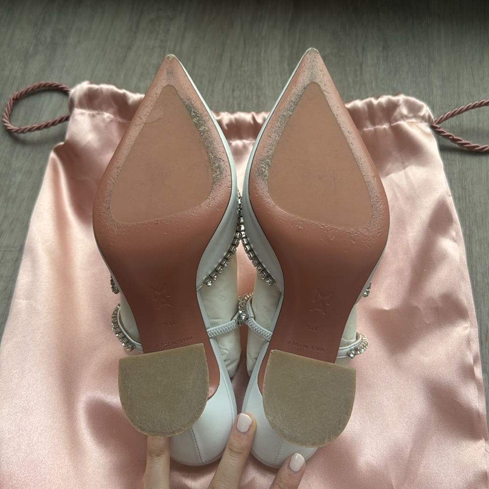 Amina Muaddi Gilda embellished leather mules - Picture 5 of 7